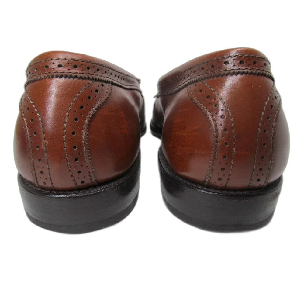 Allen Edmonds Bridgeton Brown Leather Kilted Tassel Loafers Mens US 9.5 D